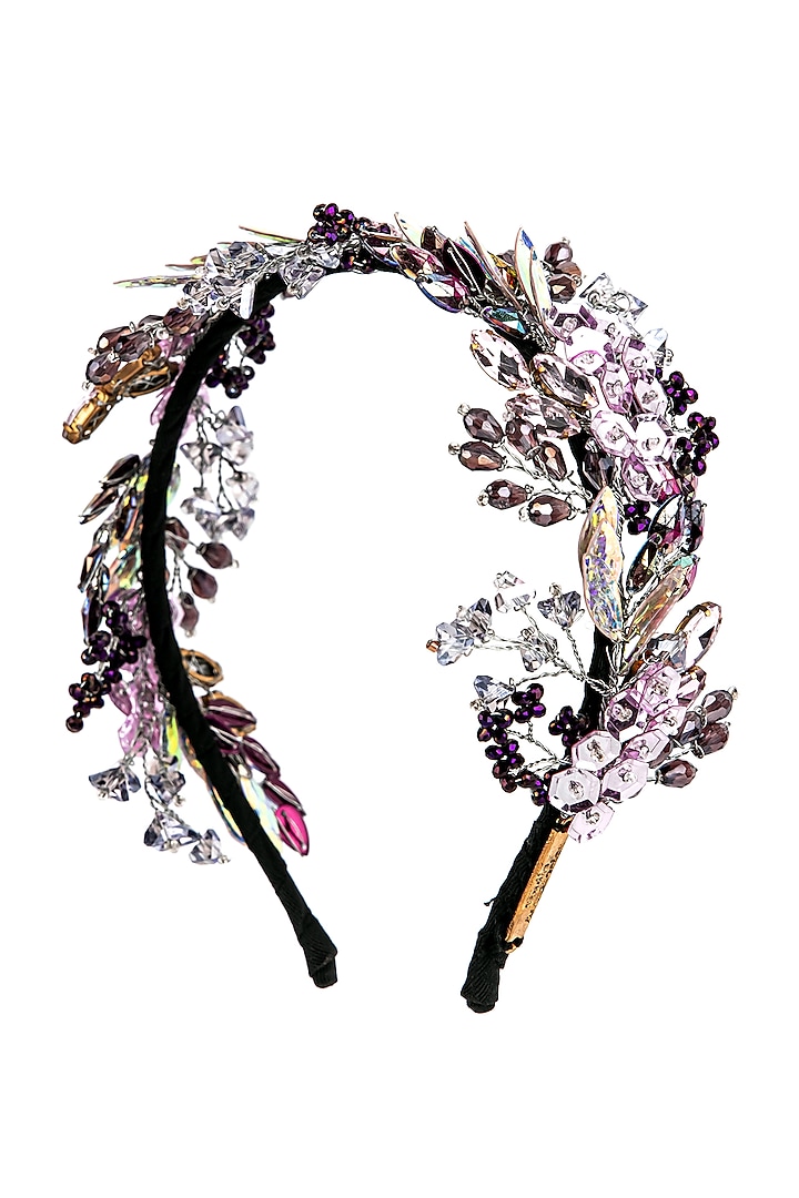 Multi-Coloured Metal Crystal Embellished Hairband by Studio Accessories