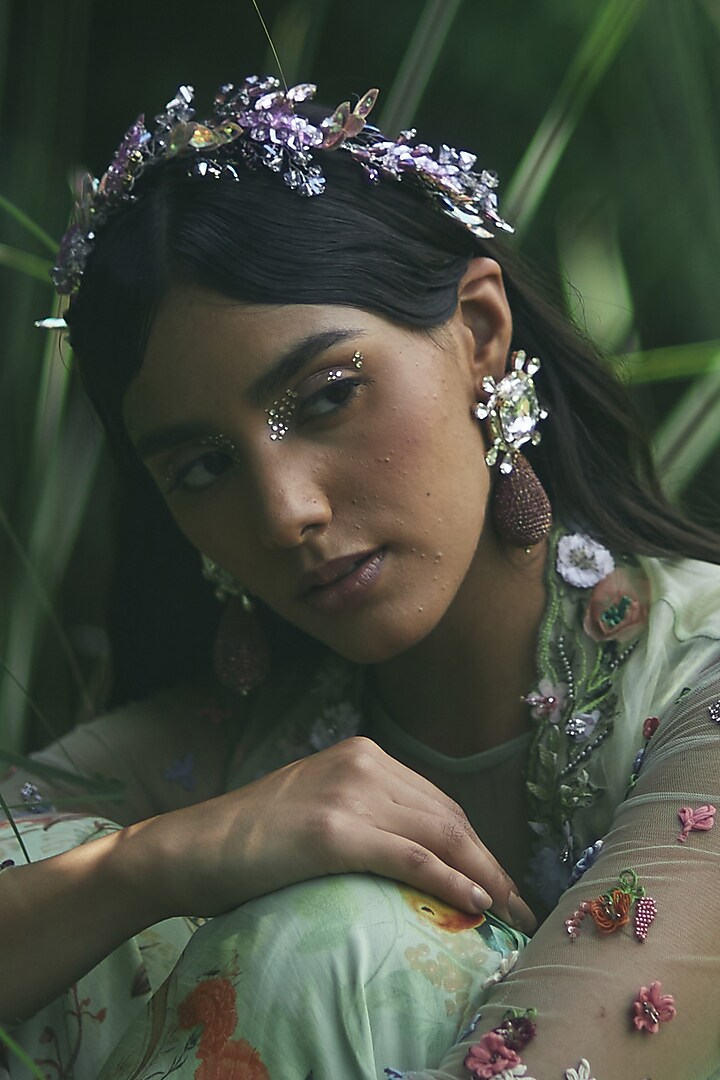 Multi-Coloured Metal Crystal Embellished Hairband by Studio Accessories at Pernia's Pop Up Shop