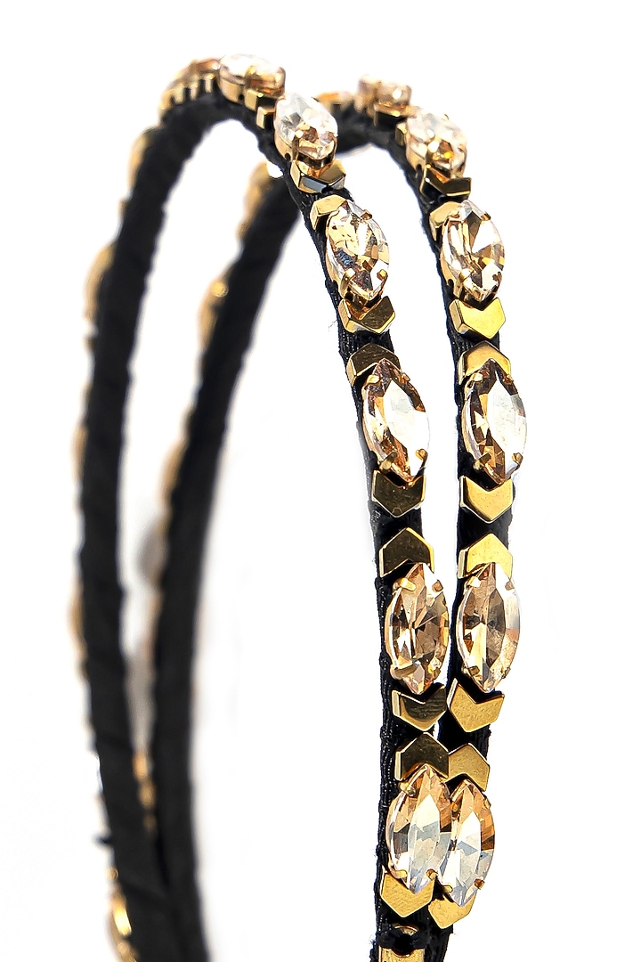Gold Fabric Embellished Hairband by Studio Accessories at Pernia's Pop Up Shop