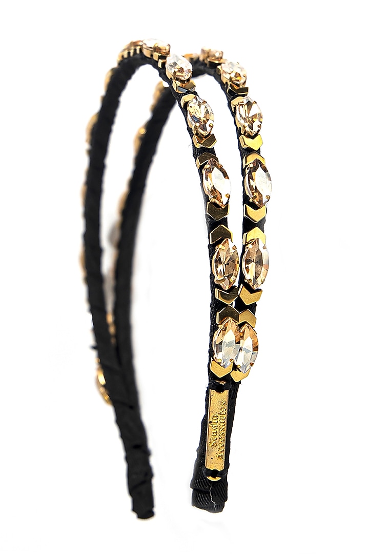 Gold Fabric Embellished Hairband by Studio Accessories at Pernia's Pop Up Shop