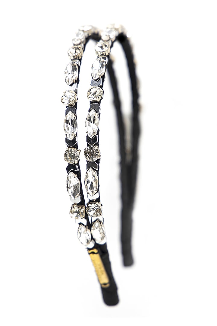 Silver Fabric Embellished Hairband by Studio Accessories at Pernia's Pop Up Shop