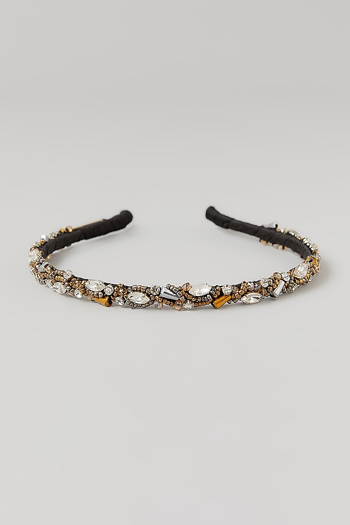 Silver & Gold Crystal Embellished Handcrafted Hairband by Studio Accessories