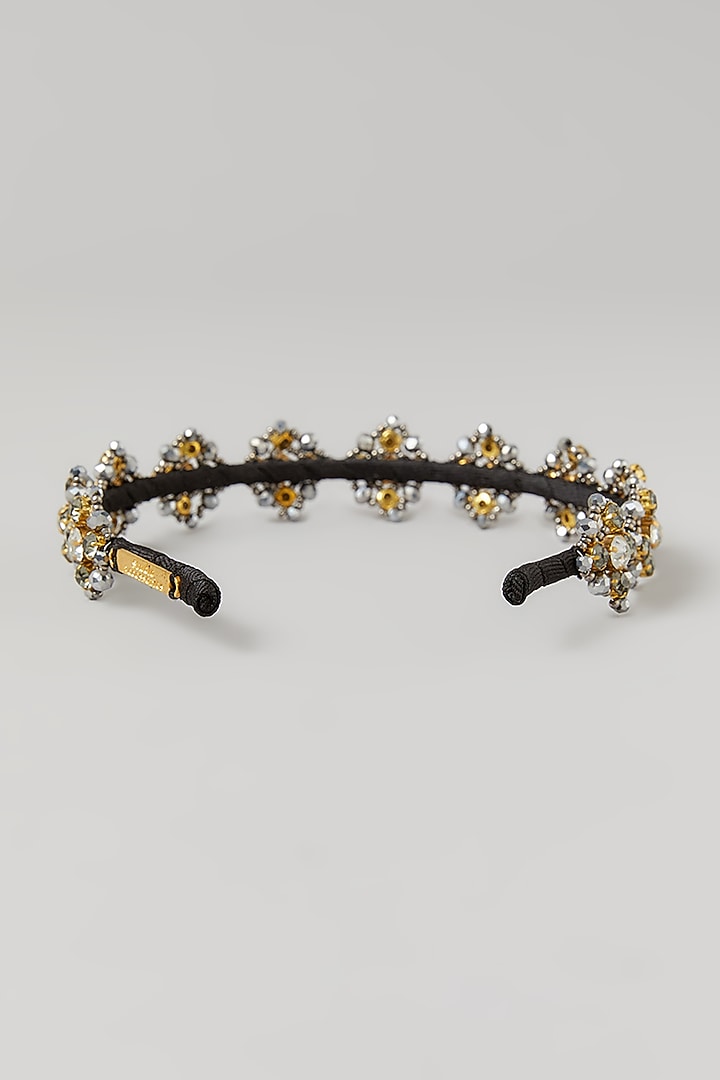 Silver Crystal Embellished Handcrafted Hairband by Studio Accessories at Pernia's Pop Up Shop