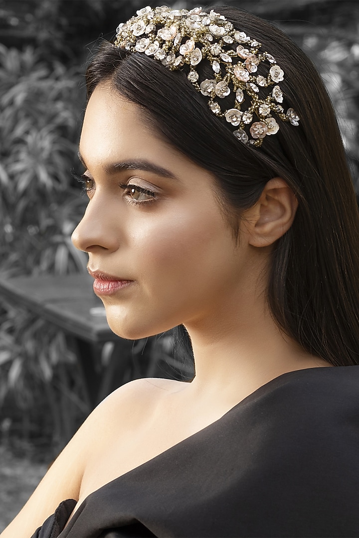 Silver & Gold Embellished Hairband by Studio Accessories at Pernia's Pop Up Shop
