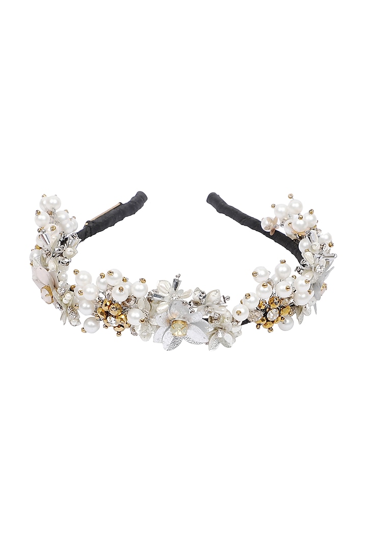 Silver Embellished Hairband by Studio Accessories