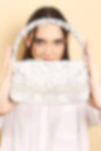 Grey Silk Jacquard Sequin Embellished Bag by Studio Accessories at Pernia's Pop Up Shop