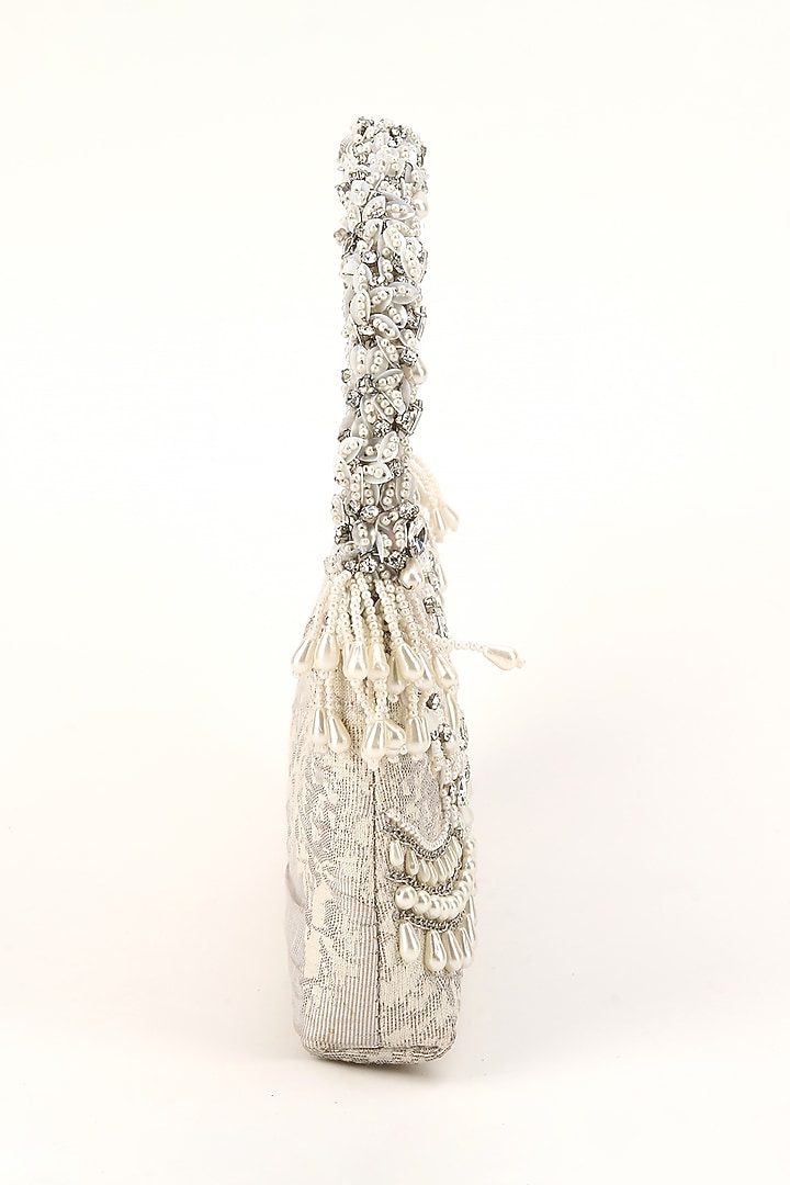 Grey Silk Jacquard Sequin Embellished Bag by Studio Accessories at Pernia's Pop Up Shop