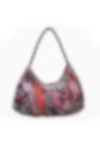 Red Leather Hand Embellished Bag by Studio Accessories at Pernia's Pop Up Shop