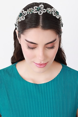 Green-Silver Metal Hairband by Studio Accessories