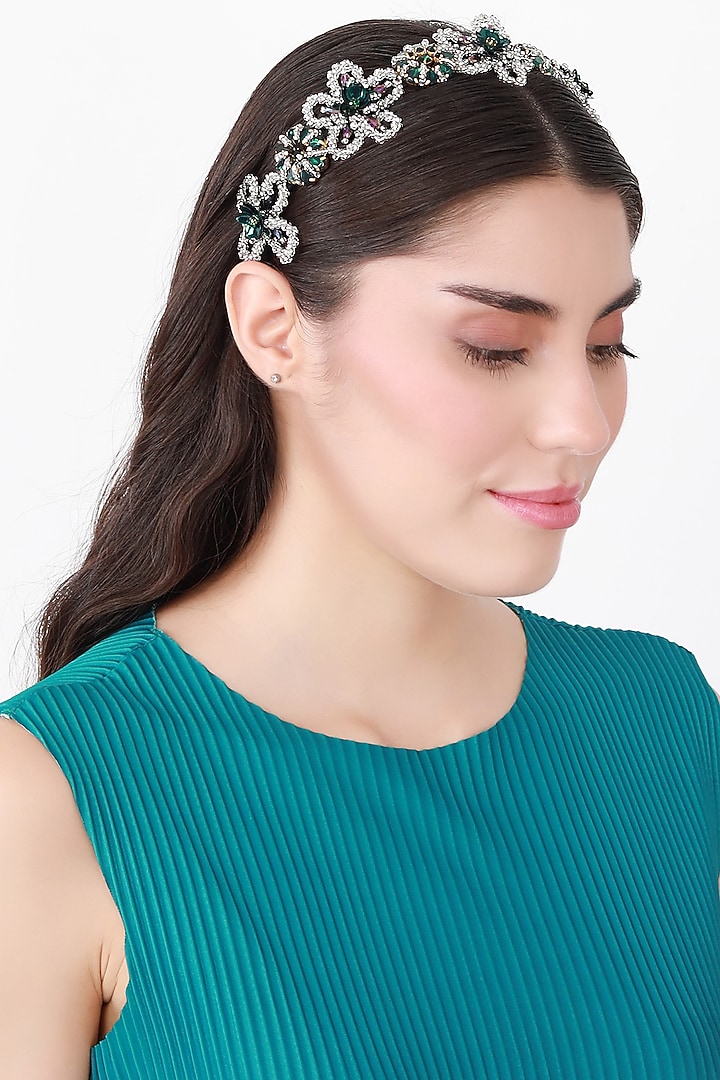 Green-Silver Metal Hairband by Studio Accessories at Pernia's Pop Up Shop