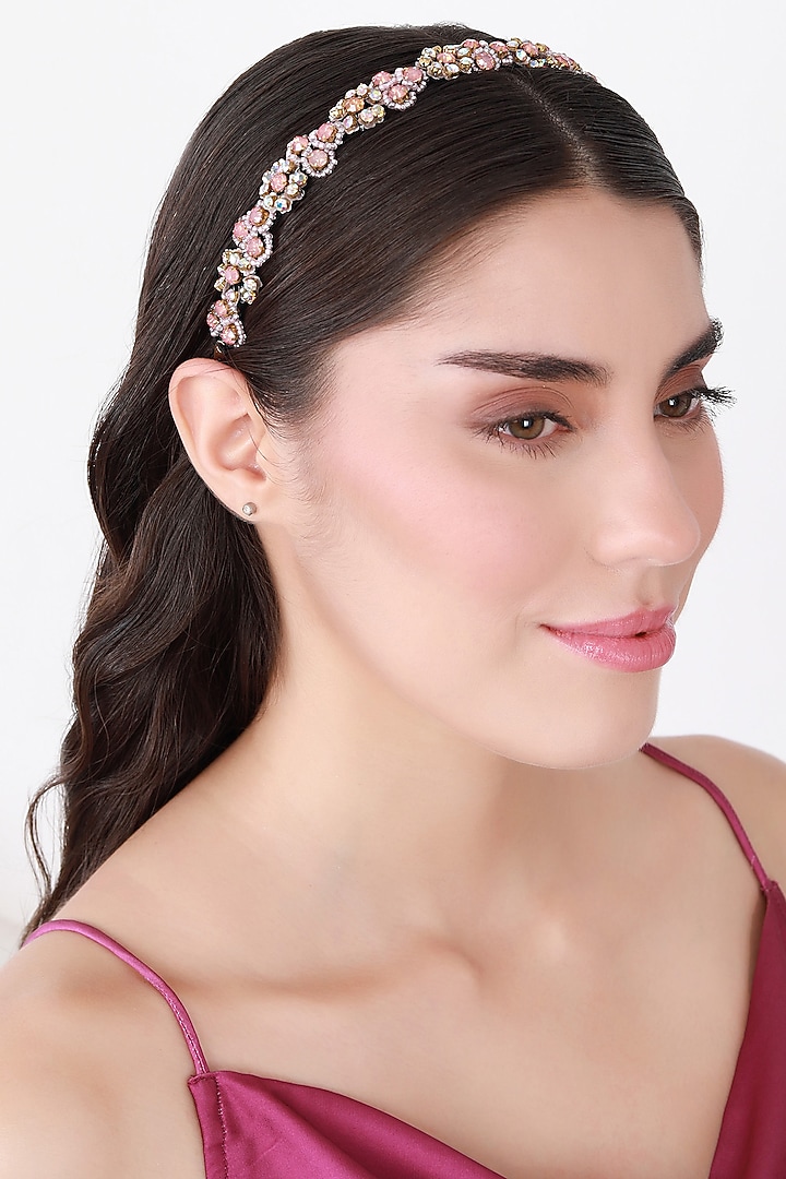 Pink Metal Hairband by Studio Accessories at Pernia's Pop Up Shop
