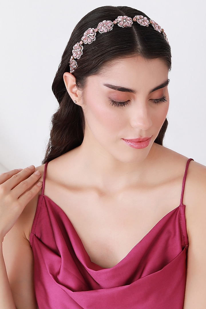 Pink Metal Hairband by Studio Accessories at Pernia's Pop Up Shop