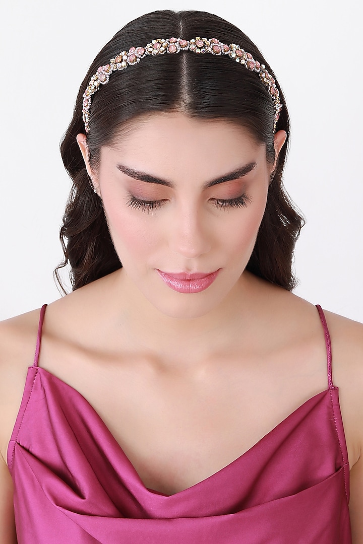 Pink Metal Hairband by Studio Accessories at Pernia's Pop Up Shop