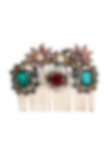 Multi Colored Embellished Hair Comb by Studio Accessories