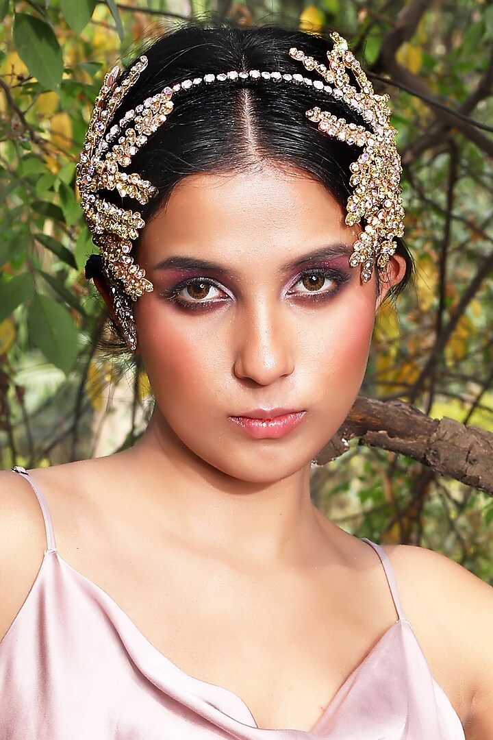 Rose Gold Sequins Embellished Woven Hairband by Studio Accessories at Pernia's Pop Up Shop