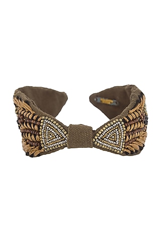 Green Bead Embellished Hairband by Studio Accessories