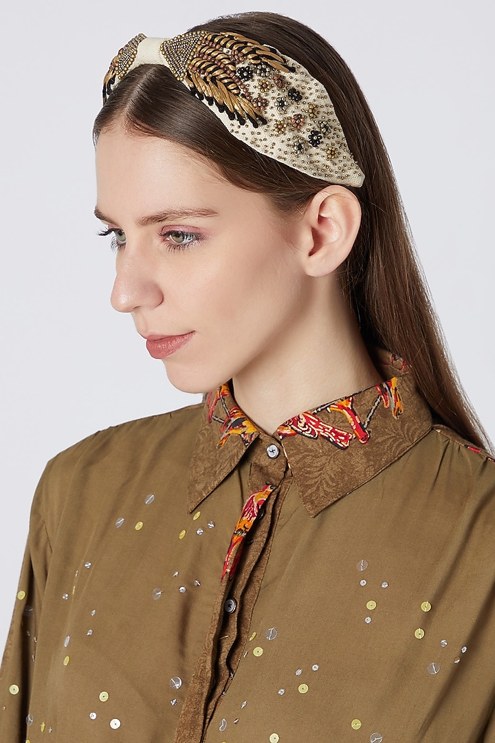 Multi Colored Embroidered Hairband by Studio Accessories at Pernia's Pop Up Shop