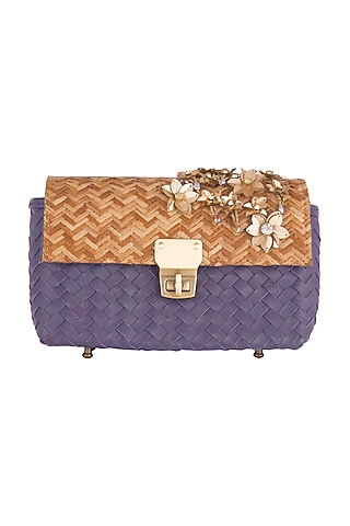 Blue & Gold Embellished Bag by Studio Accessories