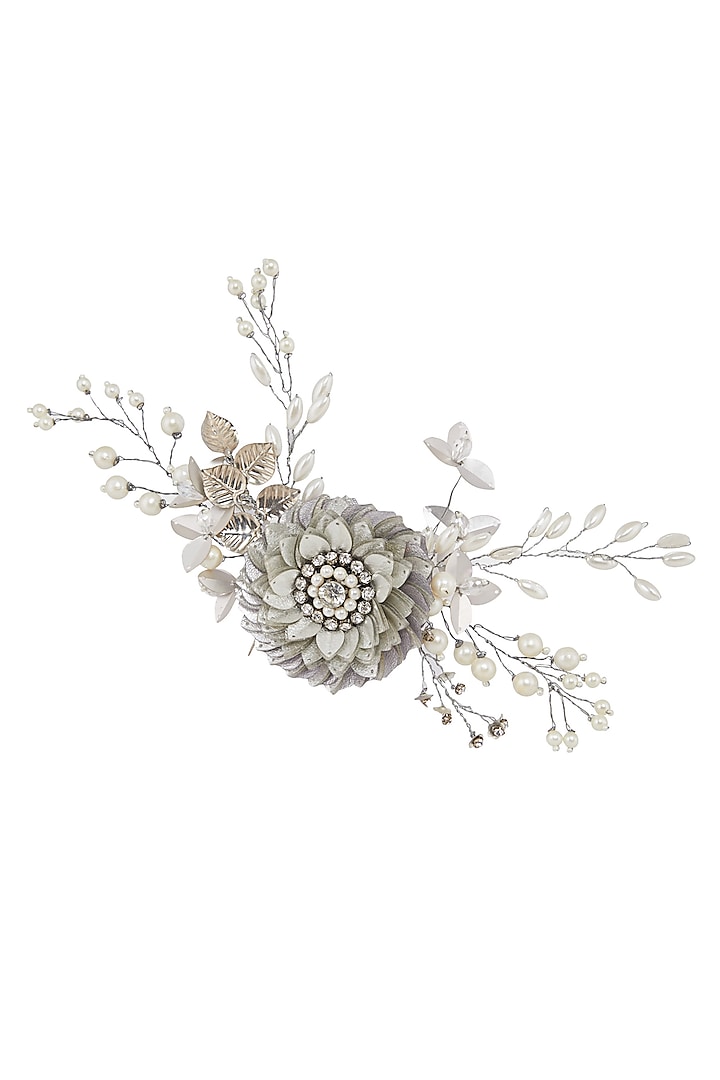 Silver Sequins Embellished Wreath Hair Comb by Studio Accessories