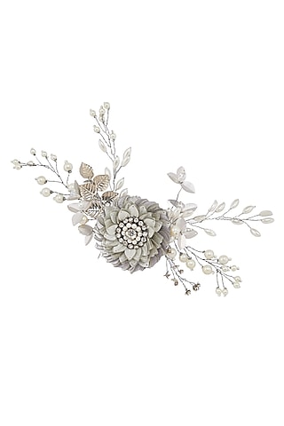 Silver Sequins Embellished Wreath Hair Comb by Studio Accessories