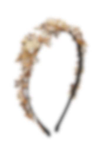 Gold Embellished Crown Hairband by Studio Accessories