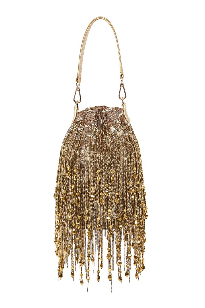 Gold Embellished Potli Bag by Studio Accessories at Pernia's Pop Up Shop
