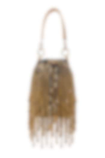 Blue & Gold Embellished Potli Bag by Studio Accessories at Pernia's Pop Up Shop