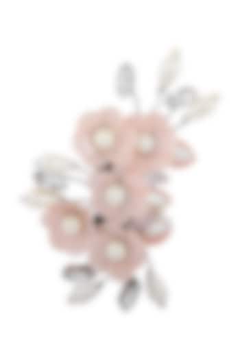 Peach & Silver Embellished Tic-Tac Hairclip by Studio Accessories