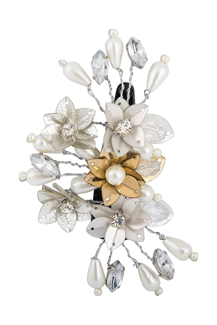 Silver & Gold Embellished Tic-Tac Hairclip by Studio Accessories