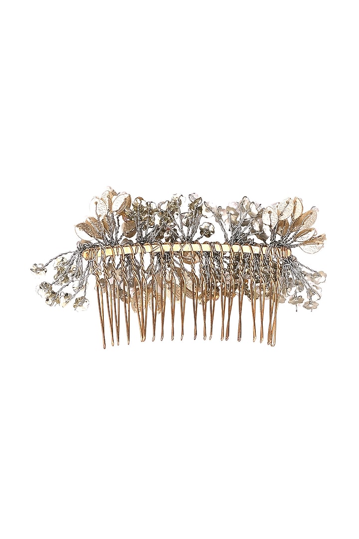 Silver & Gold Embellished Hair Comb by Studio Accessories at Pernia's Pop Up Shop