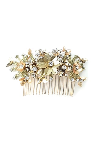 Gold Embellished Hair Comb by Studio Accessories