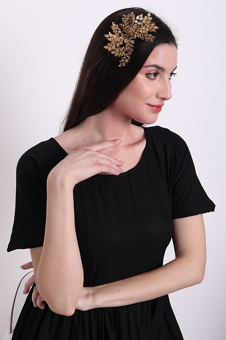 Gold Embellished Hair Clip by Studio Accessories at Pernia's Pop Up Shop