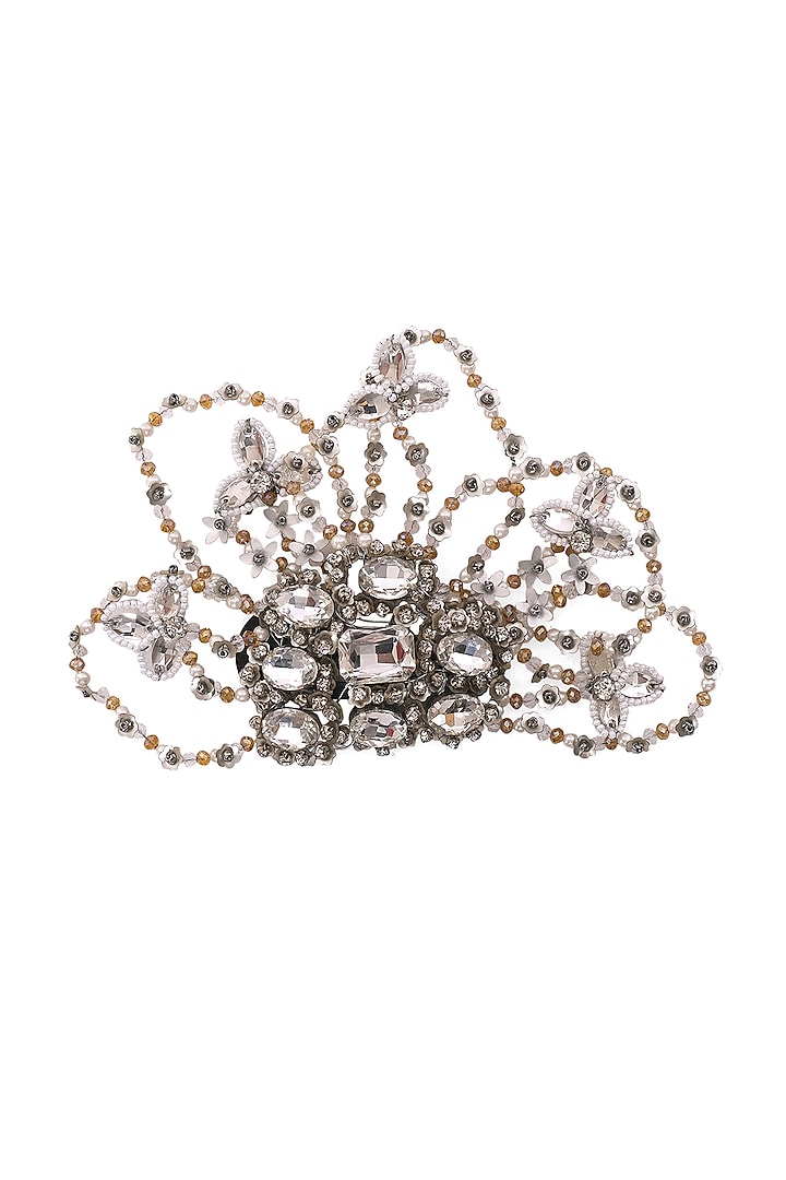 Silver Embellished Hair Clip by Studio Accessories