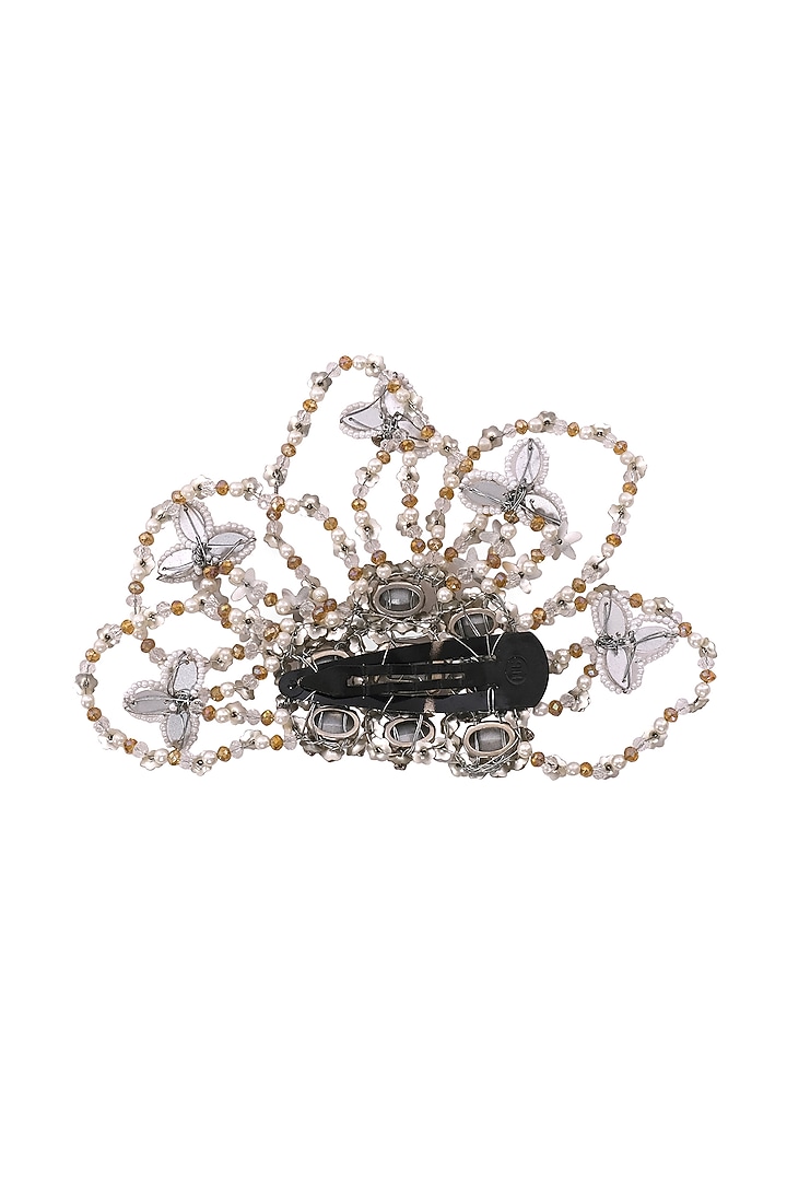 Silver Embellished Hair Clip by Studio Accessories at Pernia's Pop Up Shop