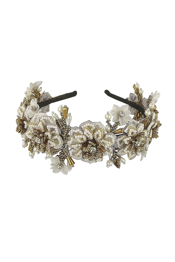 Silver Gold Embellished Hairband by Studio Accessories