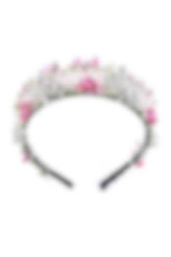 Pink & Silver Embellished Crown Hairband by Studio Accessories
