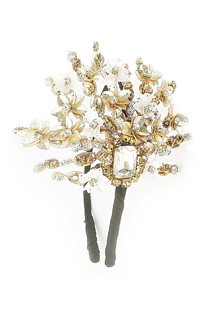 Gold & Silver Embellished Flower Hairband by Studio Accessories
