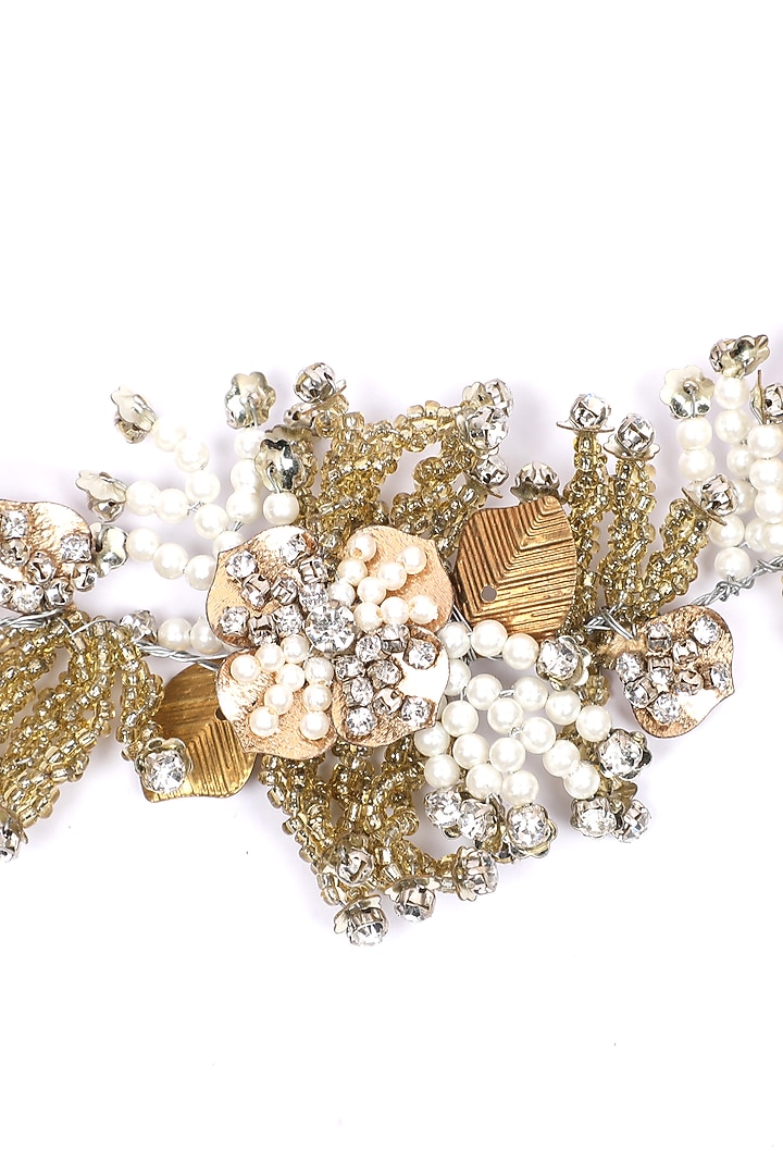 Gold Embellished Wreath Hair Comb by Studio Accessories at Pernia's Pop Up Shop