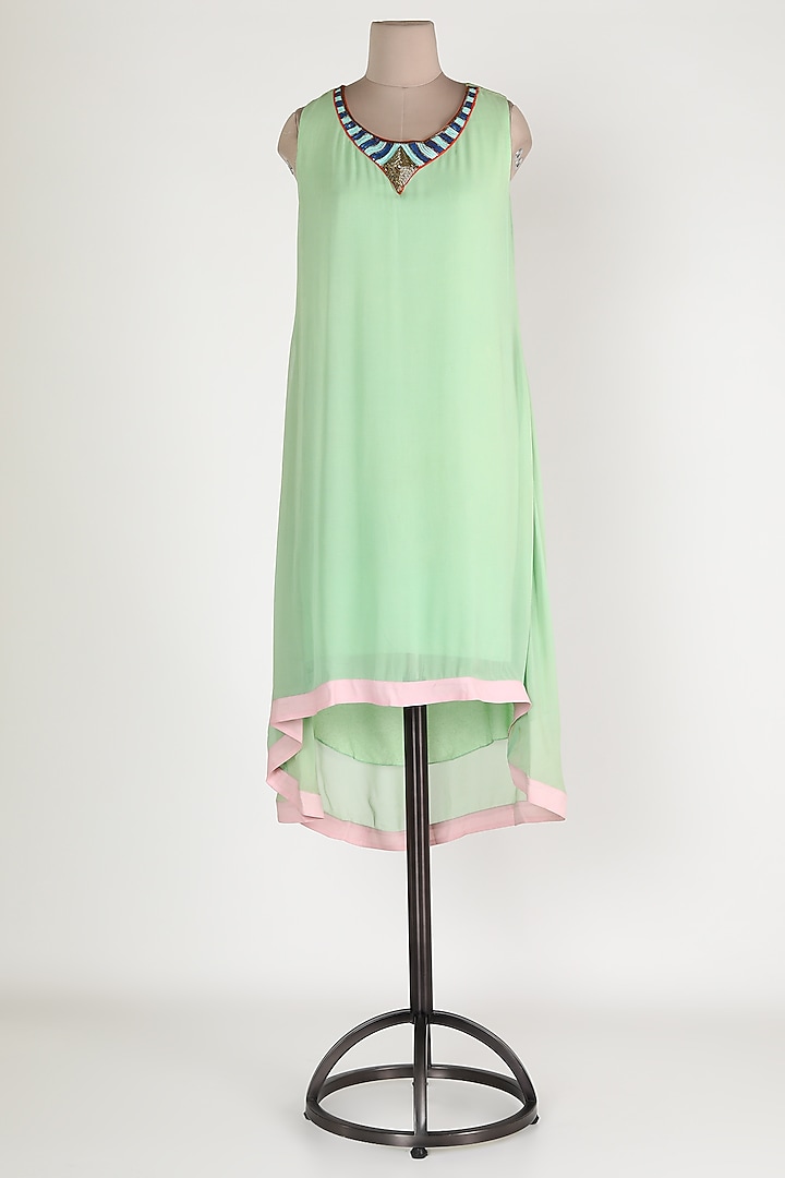 Mint Green Embroidered Tunic Design by Sadan Pande at Pernia's Pop Up ...