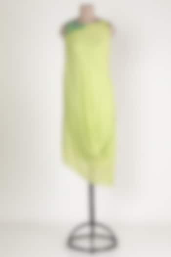 Lime Green Embroidered Cowl Tunic by Sadan Pande