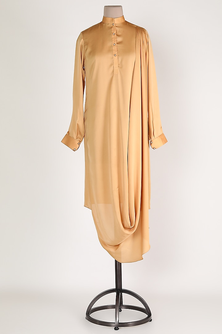 Beige Embroidered Cowl Tunic by Sadan Pande