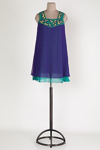 Navy Blue Layered Tunic by Sadan Pande