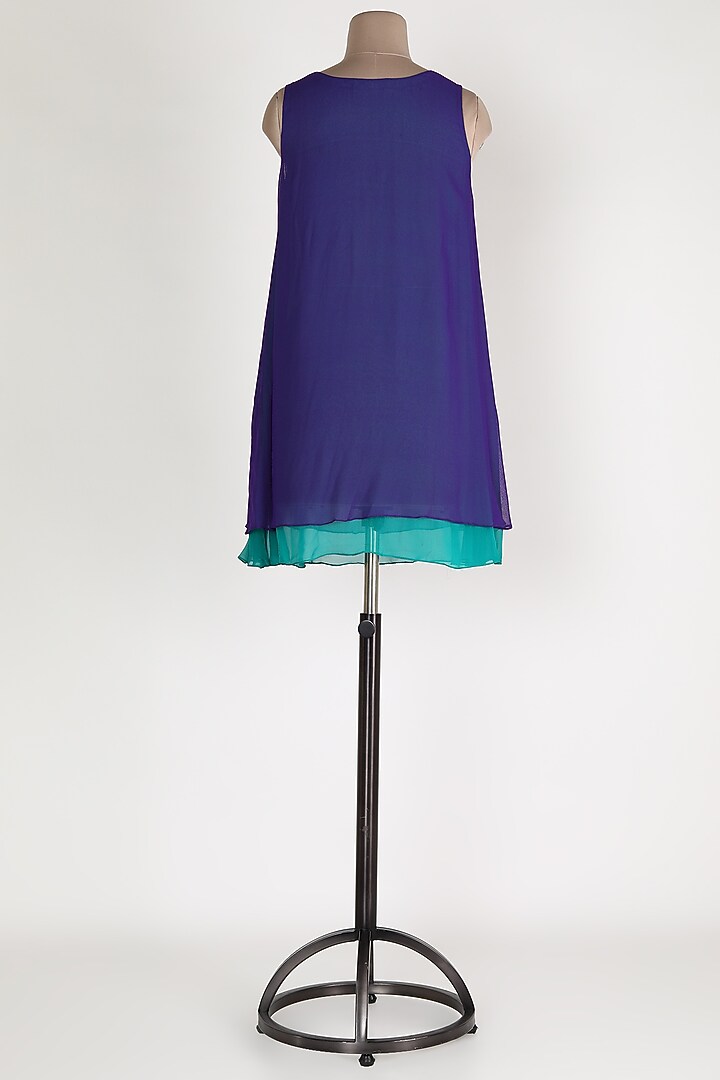Navy Blue Layered Tunic by Sadan Pande at Pernia's Pop Up Shop