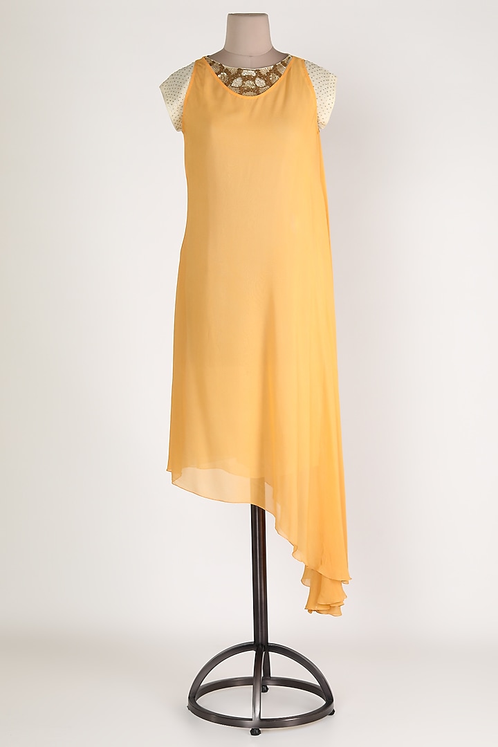 Yellow Asymmetric Tunic by Sadan Pande at Pernia's Pop Up Shop