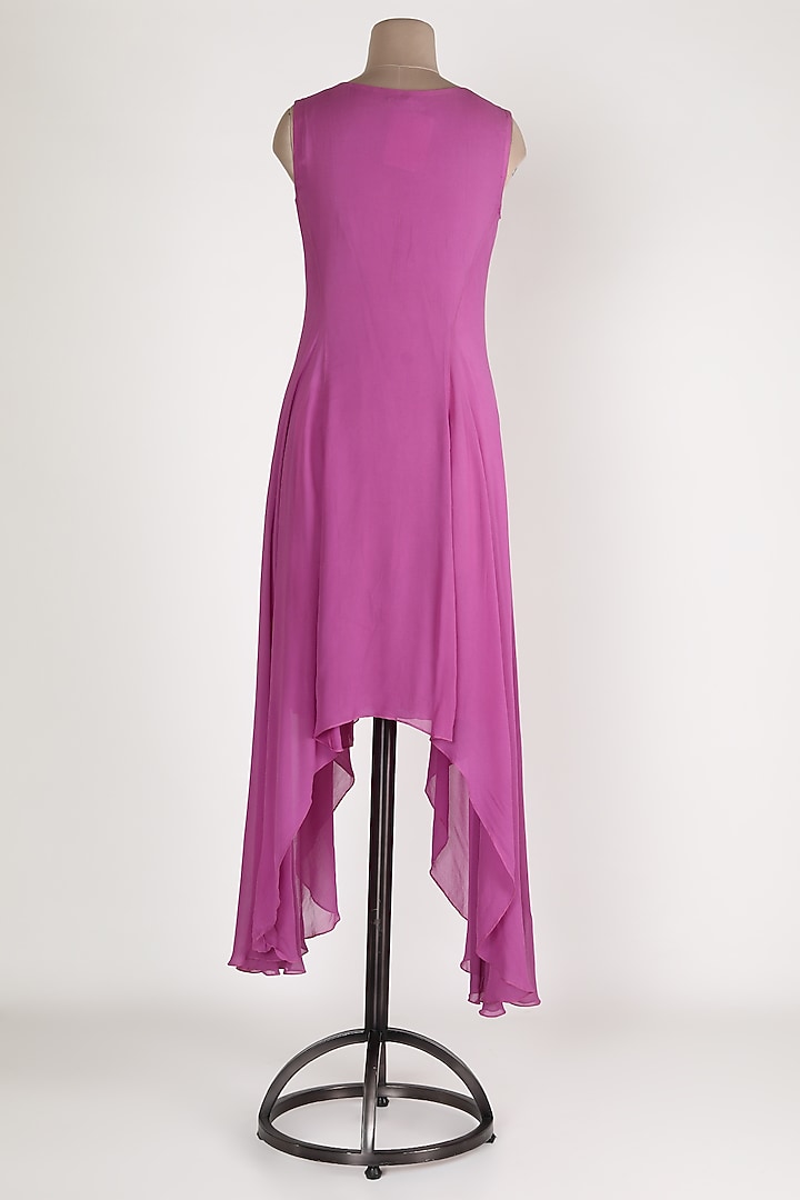 Pink Embellished Asymmetric Tunic by Sadan Pande at Pernia's Pop Up Shop