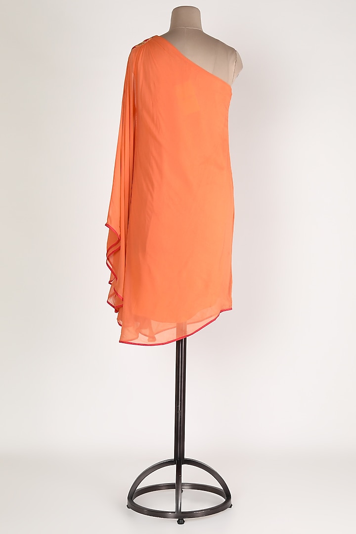 Peach One Shoulder Tunic by Sadan Pande at Pernia's Pop Up Shop