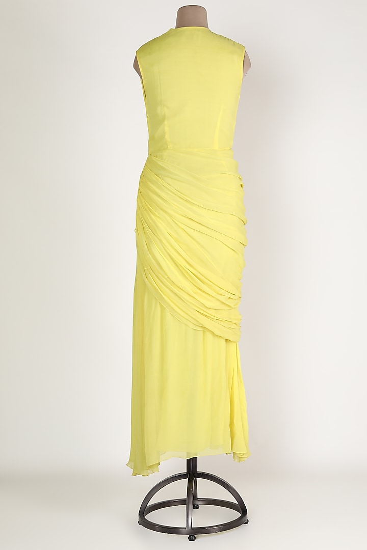 Yellow Embellished Maxi Tunic by Sadan Pande at Pernia's Pop Up Shop