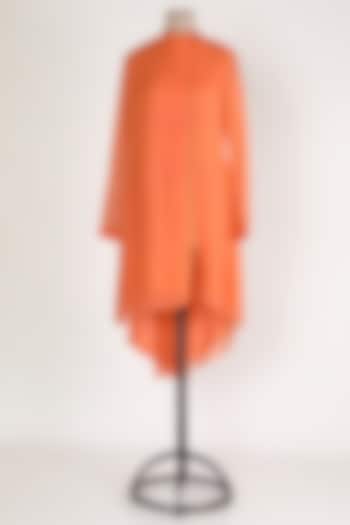 Orange Embellished High-Low Tunic by Sadan Pande