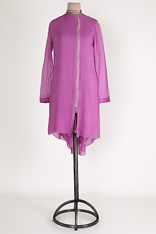 Purple Embellished High-Low Tunic by Sadan Pande