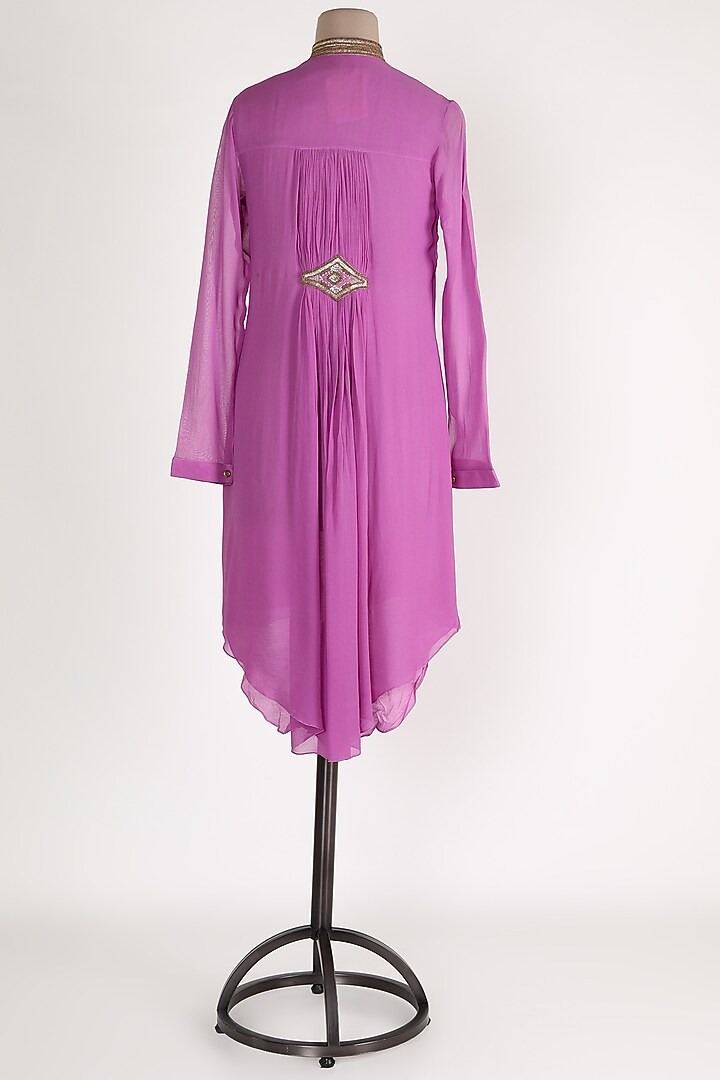 Purple Embellished High-Low Tunic by Sadan Pande at Pernia's Pop Up Shop
